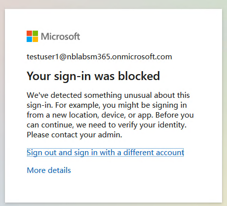 Blocked sign-in